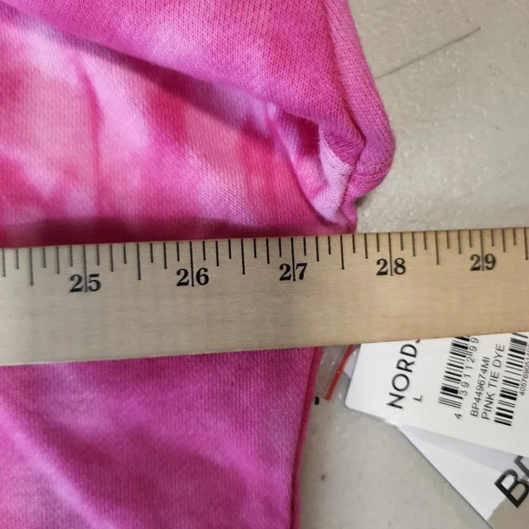 BP Nordstrom Women's‎ Henley Crop Tie Dye Sweatshirt Pink Size L NWT - Picture 11 of 11